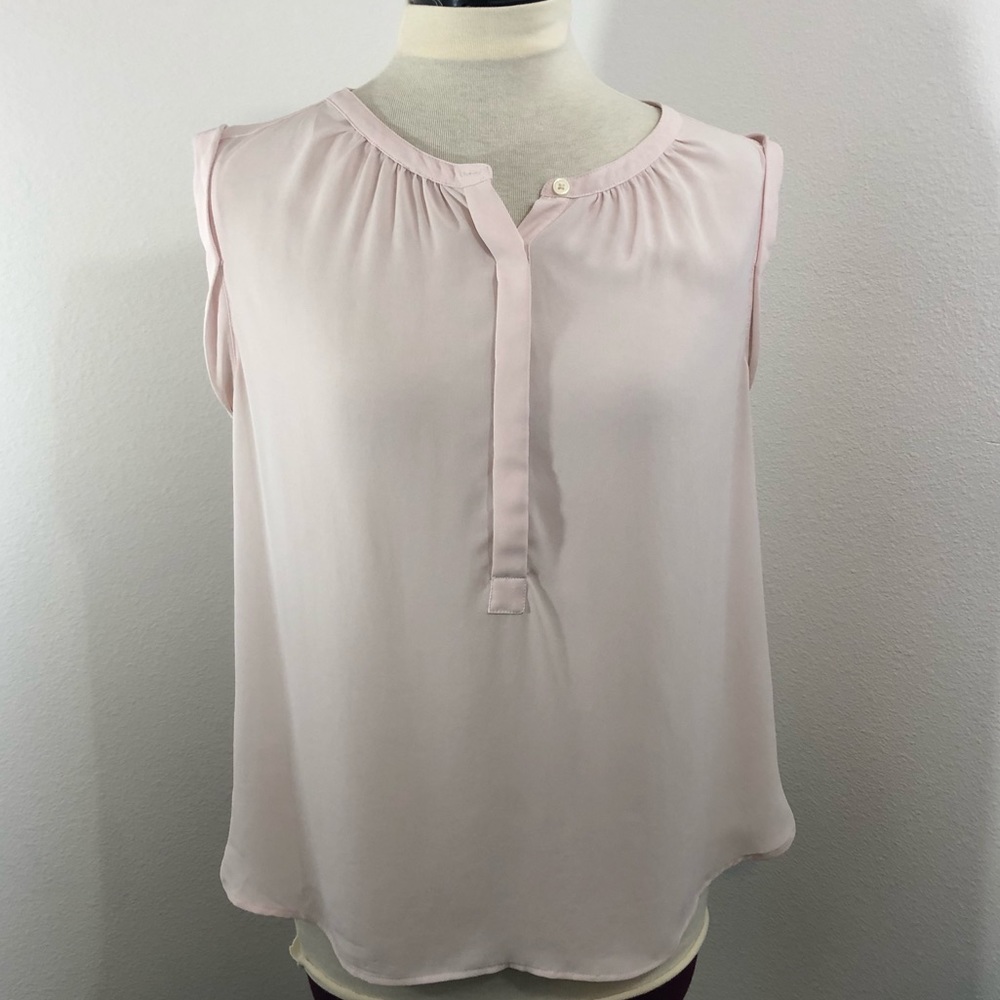 ❤️Ann Taylor Loft Light Pink Sleeveless Top Sz MP